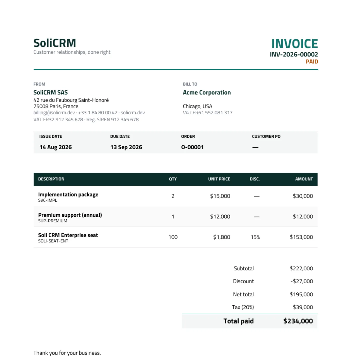Quotes, orders, invoices and credit notes that look the part